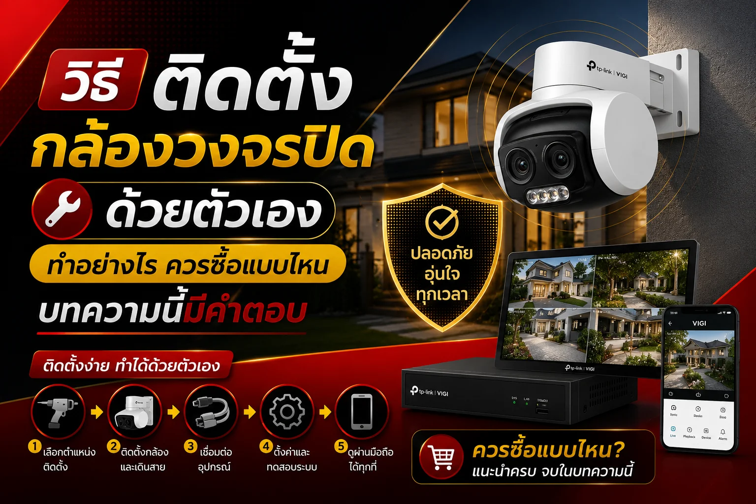 วิธีติดตั้งกล้องวงจรปิดด้วยตัวเอง