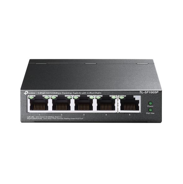 1_normal_1587953046291l.jpg TL-SF1005P | 5-Port 10/100Mbps Desktop Switch with 4-Port PoE+