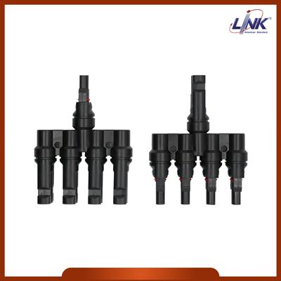 CB-1010.jpg LINK CB-1010 | MC4 T-Type CONNECTOR ,4 to 1(Pair) 1500 V , TUV Standard