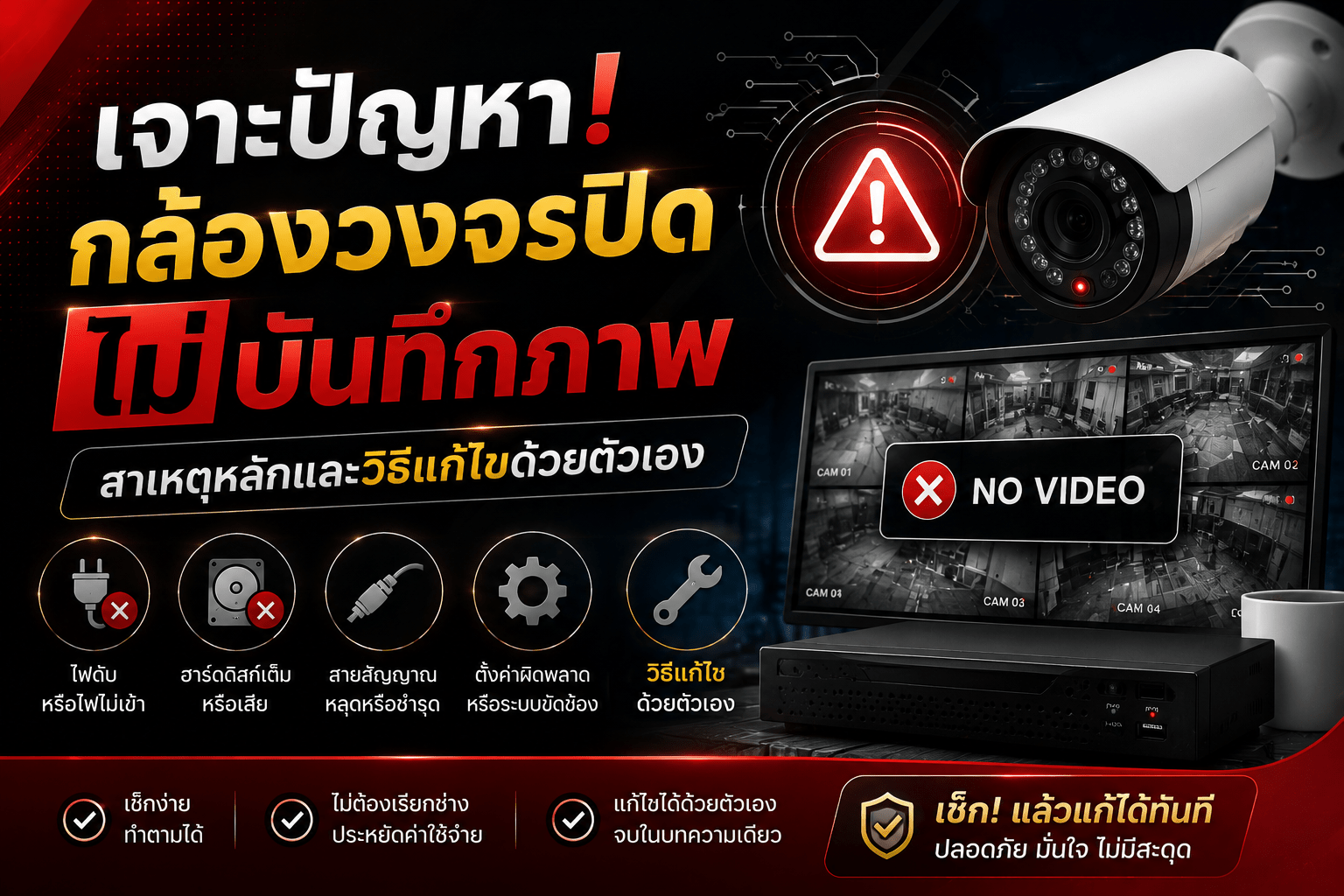 สาเหตุ กล้อง วงจรปิด ไม่บันทึกภาพ