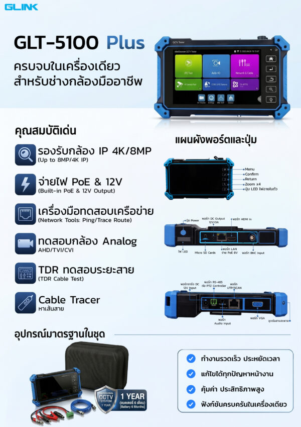 GLT-5100 PLUS Professional CCTV Tester